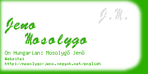 jeno mosolygo business card